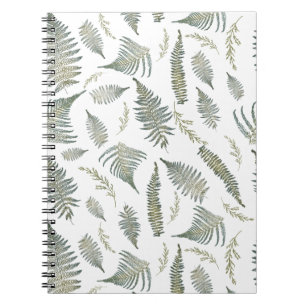 Caderno Espiral Padrão de Ferns da Floresta Botânica 1.0
