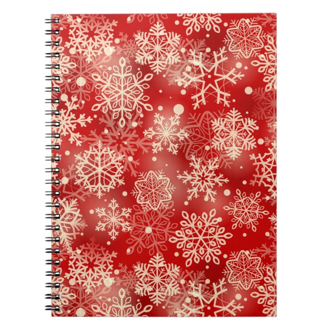 Caderno Espiral Padrão de flocos de neve (Frente)