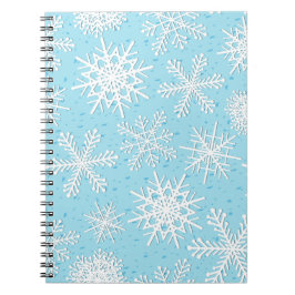Caderno Espiral Padrão de flocos de neve