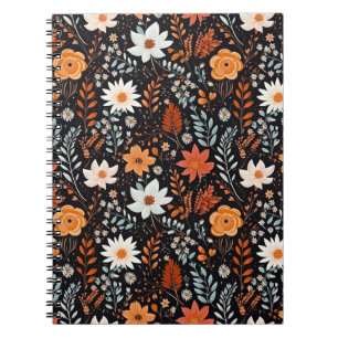 Caderno Espiral Padrão De Flor Cute Boho, Boho Floral Whimsical