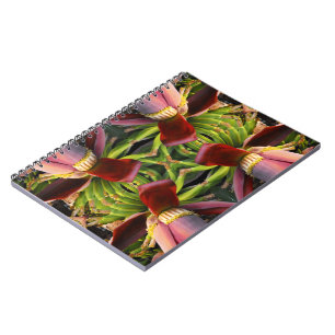 Caderno Espiral Padrão de Flor de Banana
