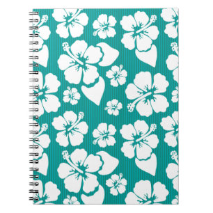 Caderno Espiral Padrão de Flor de Hibiscus Havaiano