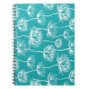Caderno Espiral Padrão de Flor de Lotus