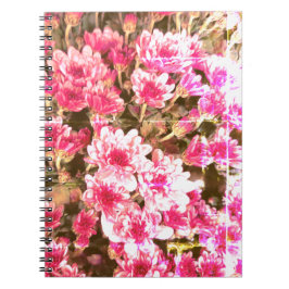 Caderno Espiral Padrão de Flor de Rosa – Design Botânico Suave