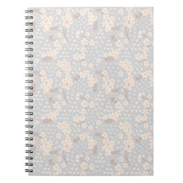 Caderno Espiral Padrão de flor Não-me-esqueças