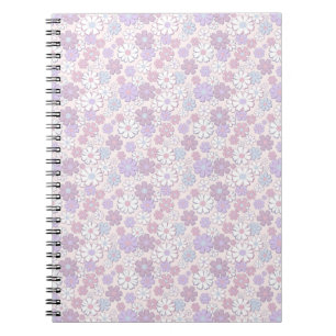 Caderno Espiral Padrão de Flor Y2K