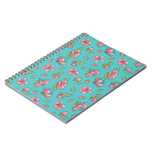 Caderno Espiral Padrão de flores
