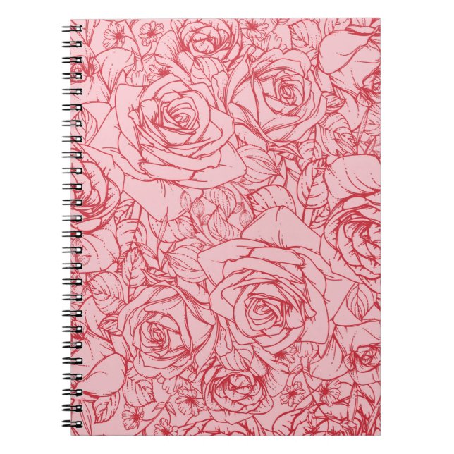 Caderno Espiral Padrão de Flores 14 (Frente)