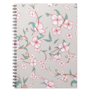 Caderno Espiral Padrão de Flores Assustadoras 6