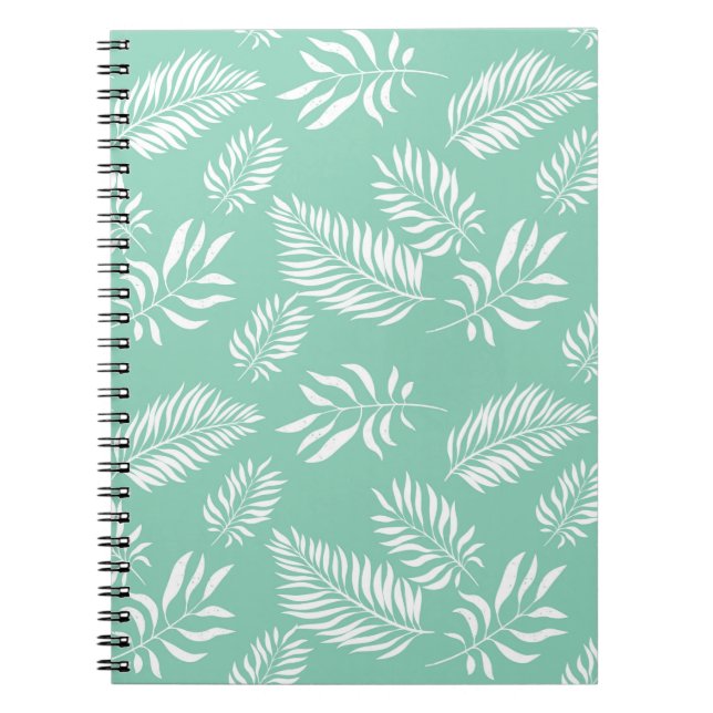 Caderno Espiral Padrão de Folhas 14 (Frente)