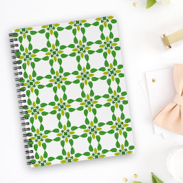 Caderno Espiral Padrão de Folhas, Padrão de Folhagens, Folhas Verd