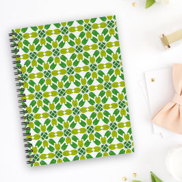 Caderno Espiral Padrão de Folhas, Padrão de Folhagens, Folhas Verd