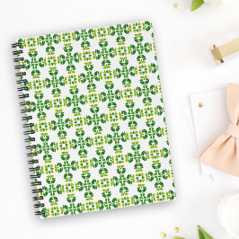 Caderno Espiral Padrão de Folhas, Padrão de Folhagens, Folhas Verd