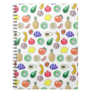 Caderno Espiral padrão de fruta