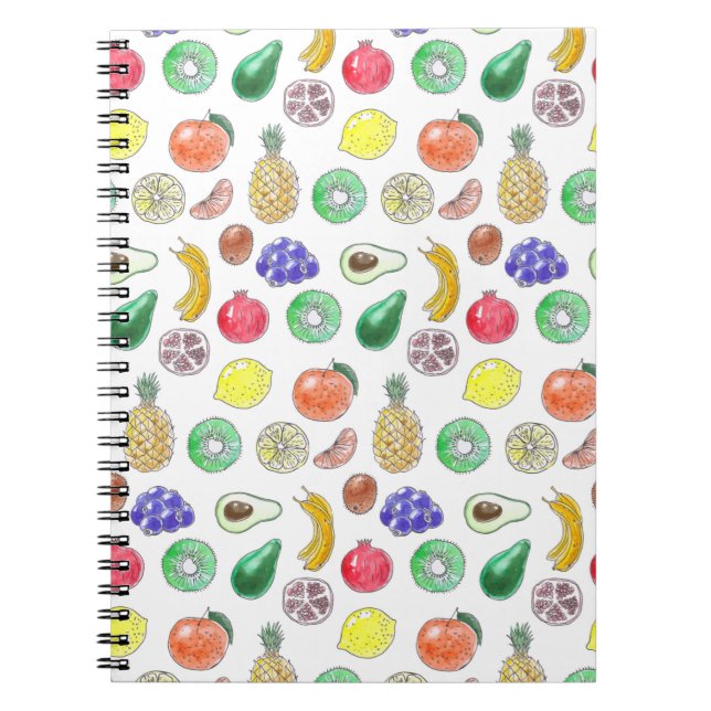 Caderno Espiral padrão de fruta (Frente)