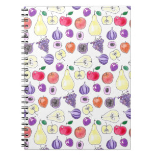 Caderno Espiral padrão de fruta