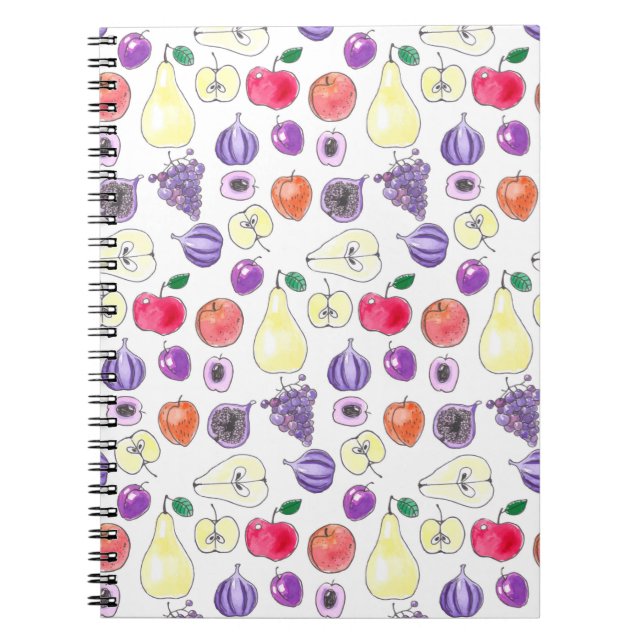 Caderno Espiral padrão de fruta (Frente)