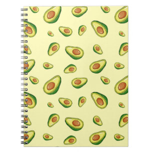 Caderno Espiral Padrão de Fruta Abacate