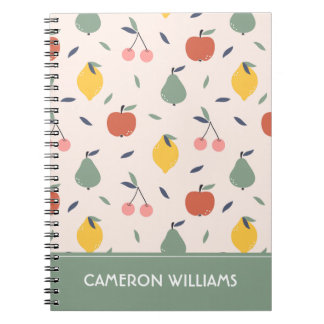 Caderno Espiral Padrão de Fruta cômoda