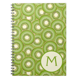 Caderno Espiral Padrão de Fruta de Kiwi