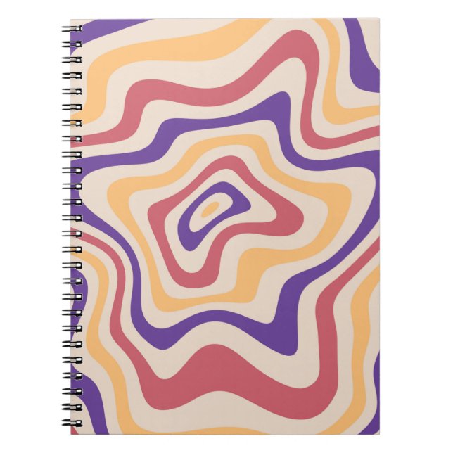 Caderno Espiral Padrão de fundo da explosão solar retrorreflectora (Frente)