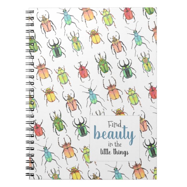 Caderno Espiral Padrão de Fusível de Lovebug com Cotação (Frente)