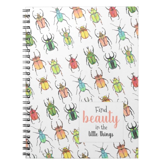 Caderno Espiral Padrão de Fusível de Lovebug com Cotação (Frente)