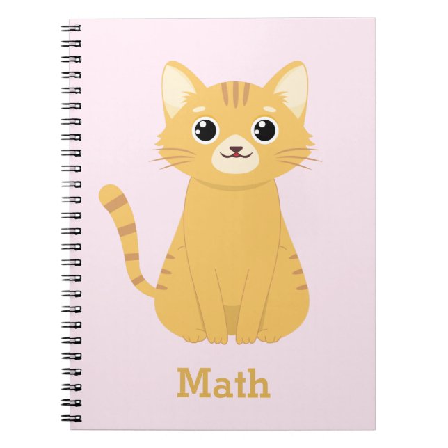 Caderno Espiral Padrão de Gato Personalizado (Frente)