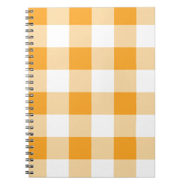 Caderno Espiral Padrão de Gingham Amarelo