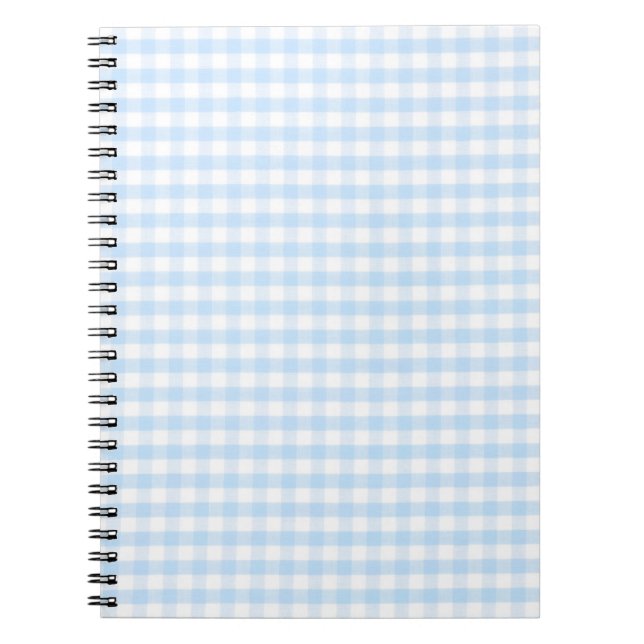 Caderno Espiral Padrão de gingham azul claro (Frente)