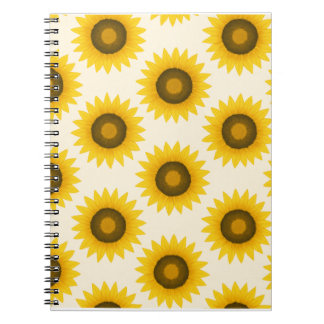 Caderno Espiral Padrão de girassol