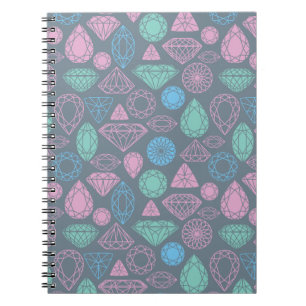 Caderno Espiral Padrão de Ícone de Gemstone