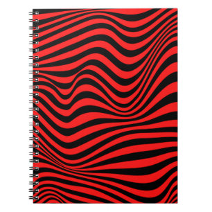 Caderno Espiral Padrão de ilusão óptica ondulada