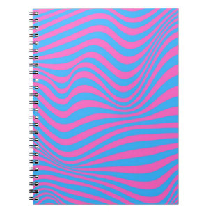 Caderno Espiral Padrão de ilusão óptica ondulada