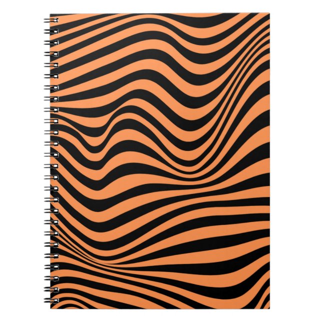 Caderno Espiral Padrão de ilusão óptica ondulada (Frente)