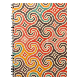 Caderno Espiral Padrão de ilustração das espirais retrorreflect