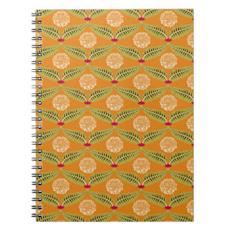 Caderno Espiral Padrão de Ilustração Tradicional Indiana.