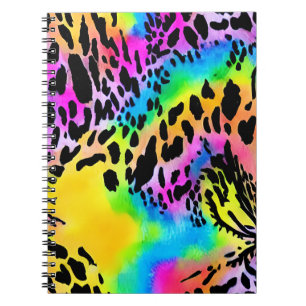 Caderno Espiral Padrão de impressão animal colorido