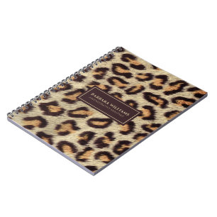 Caderno Espiral Padrão de impressão de animais leopardo nas mancha