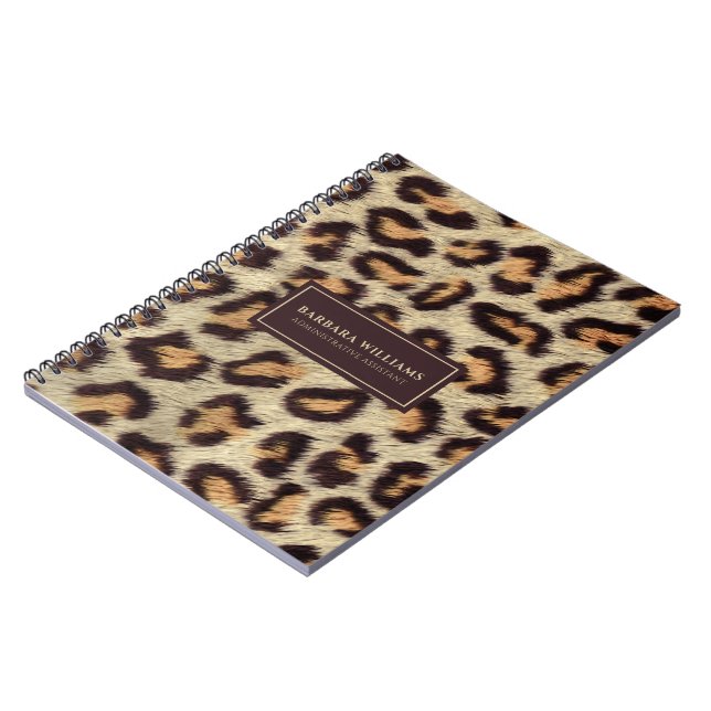 Caderno Espiral Padrão de impressão de animais leopardo nas mancha (Left Side)
