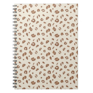 Caderno Espiral Padrão de Impressão de Leopardo Abstrato Neutro |