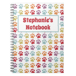 Caderno Espiral Padrão de Impressão de Pata de Cor do Arco-Íris Br