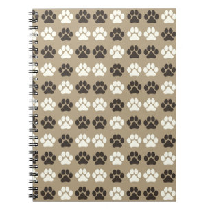 Caderno Espiral Padrão de Impressão de Pata Terra Areia