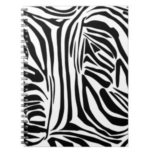 Caderno Espiral Padrão de Impressão de Zebra Preto e Branco Ousado