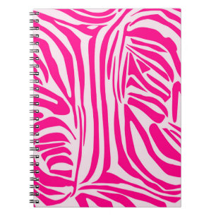 Caderno Espiral Padrão de Impressão de Zebra Rosa
