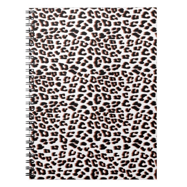 Caderno Espiral Padrão de Impressão legal do Animal Leopardo (Frente)