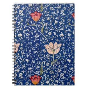 Caderno Espiral Padrão de Índigo Floral Tulipa Vintage William Mor