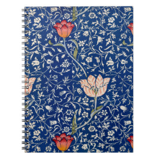 Caderno Espiral Padrão de Índigo Floral Tulipa Vintage William Mor