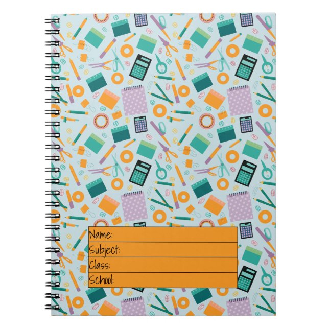 Caderno Espiral Padrão de Itens Escolares (Frente)