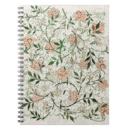 Caderno Espiral Padrão de jasmim de William Morris (1834-1896)